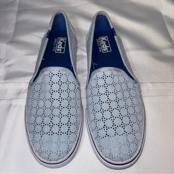 KEDS Women’s Blue Double  Deck Perf Slip On Platform Sneaker Size 8.5 - Picture 1 of 9